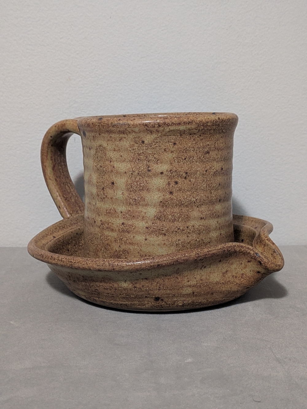CLYDE GOBBLE Pottery Stoneware Handcrafted Bacon Cooker, Collectable EUC